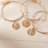 Initial B Pave Starburst Texture Bangle