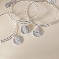 Initial A Pave Starburst Texture Bangle