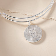 Initial E Pave Starburst Texture Bangle