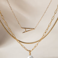 Initial A Precious Elongated Necklace