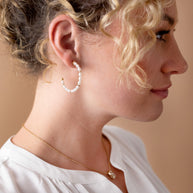 Rice Pearl Hoop Earring