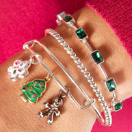 May Birthstone Emerald Cut Bangle