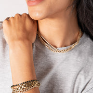 Crystal Pave Curb Chain Necklace