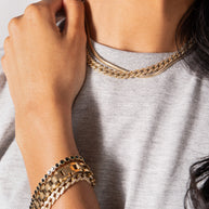 Crystal Pave Curb Chain Bracelet