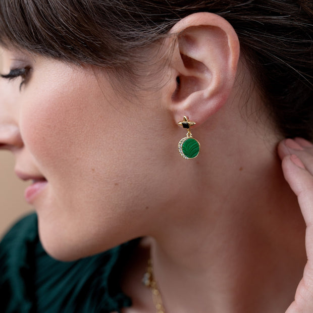Malachite Drop Earrings