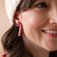 Candy Cane Front-Back Earrings