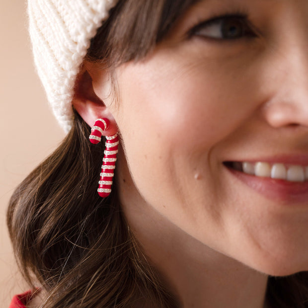 Candy Cane Front-Back Earrings