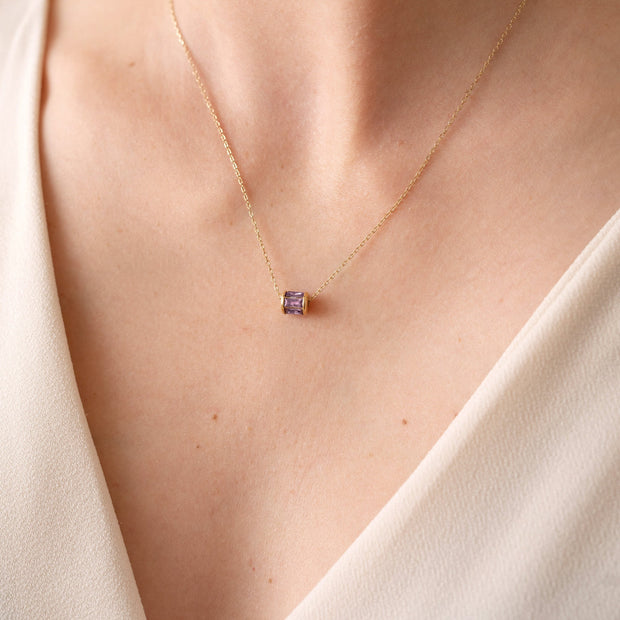 February Birthstone Precious Pendant Necklace