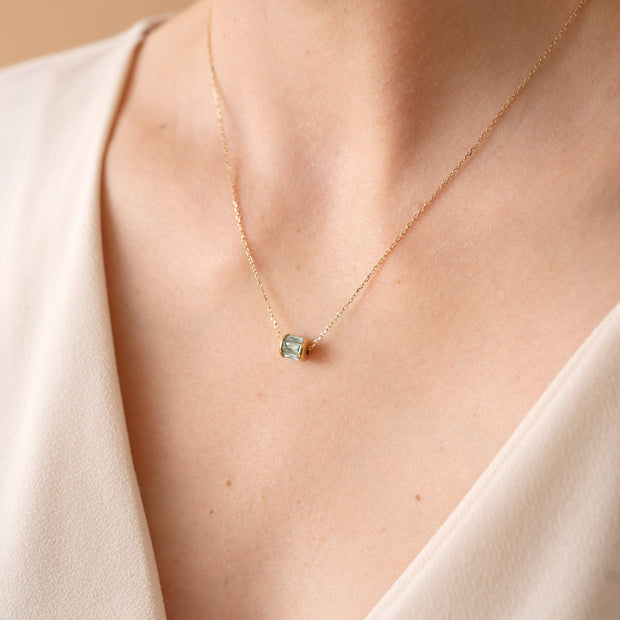 March Birthstone Precious Pendant Necklace