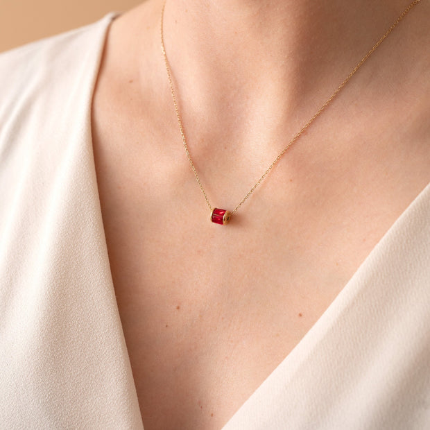 July Birthstone Precious Pendant Necklace