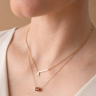 Initial L Precious Elongated Necklace