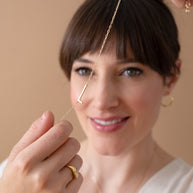Initial L Precious Elongated Necklace