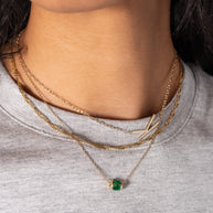 May Birthstone Precious Pendant Necklace