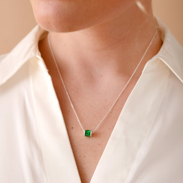 May Birthstone Precious Pendant Necklace