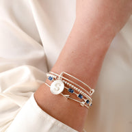 September Birthstone Emerald Cut Bangle