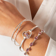 June Birthstone Emerald Cut Bangle
