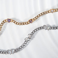 Heart Curb Chain Bracelet