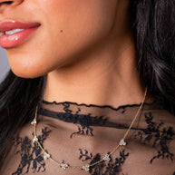 Triple Stone Crystal Inline Necklace