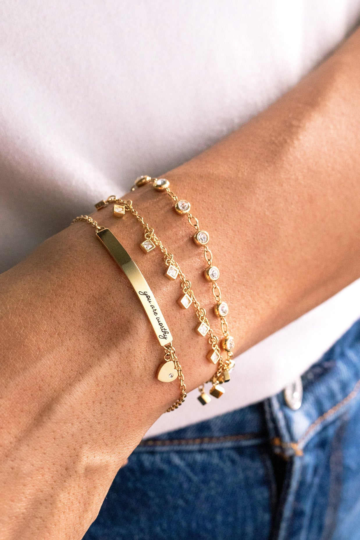 Princess Cut Crystal Bracelet