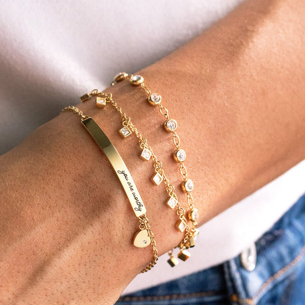 Princess Cut Crystal Bracelet