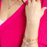 Colorful Heart Beaded Bangle