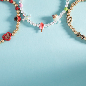 'Carbs are My Love Language' Beaded Stretch Bracelet