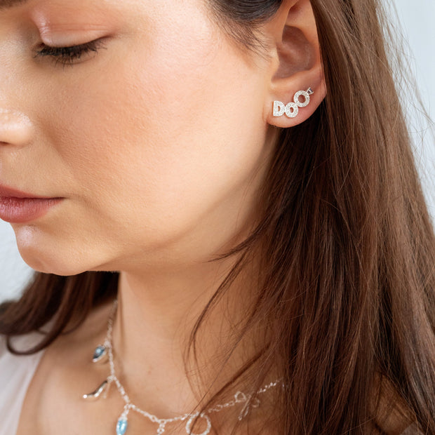 Bridal “I Do” Stud Earring Set of 2