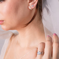 Bow & Teardrop Stud Earring Set