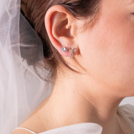 Bow & Teardrop Stud Earring Set