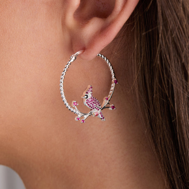 Cardinal Reversible Hoop Earrings
