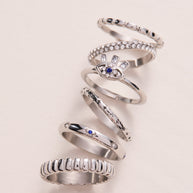 Ribbed Stacking Ring Set of 3