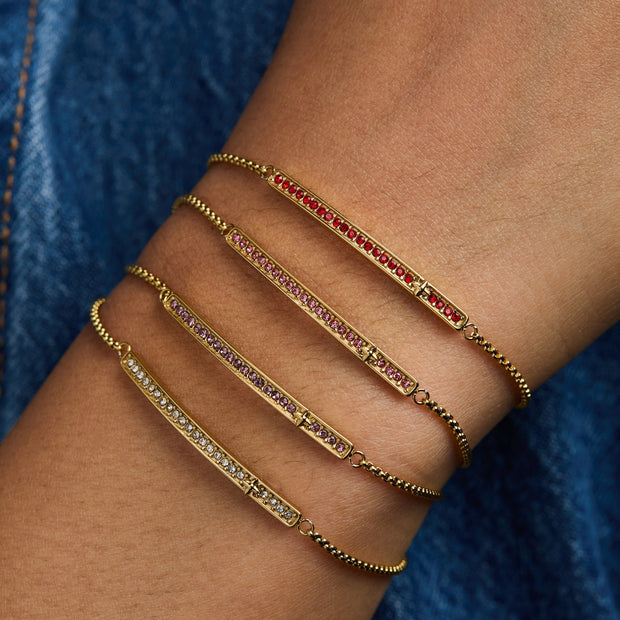 April Everyday Birthstone Pave Bolo Bracelet
