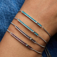 December Everyday Birthstone Pave Bolo Bracelet