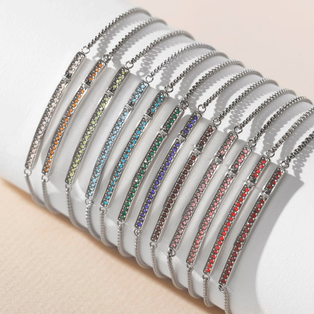 September Everyday Birthstone Pave Bolo Bracelet