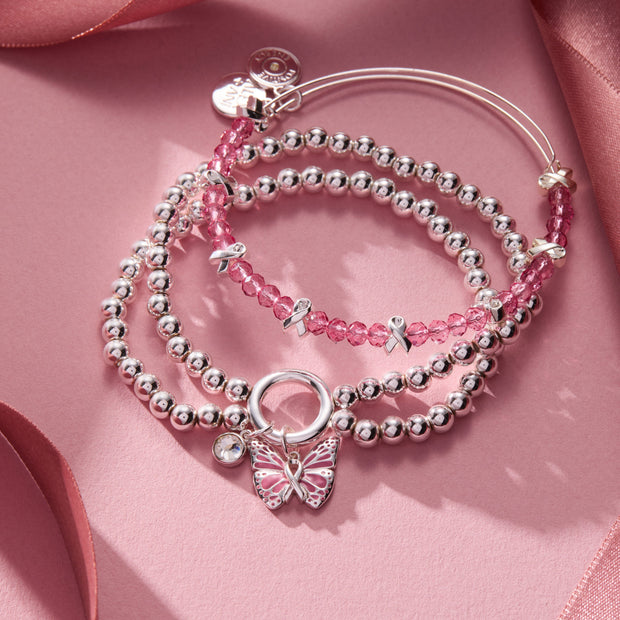 Breast Cancer Awareness Pink Ribbon Bangle