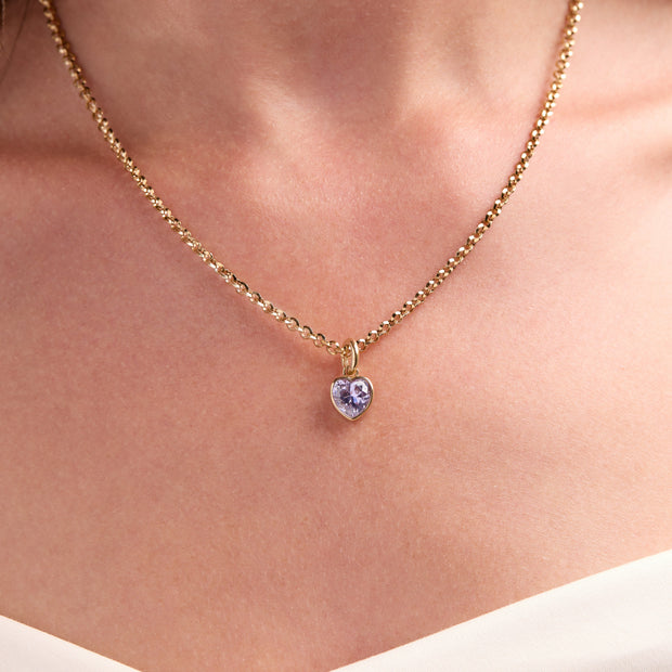June 'Luck' Heart Birthstone Charm