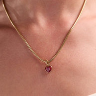 July 'Love' Heart Birthstone Charm