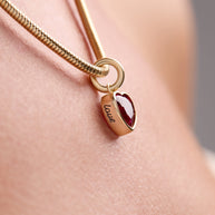 July 'Love' Heart Birthstone Charm