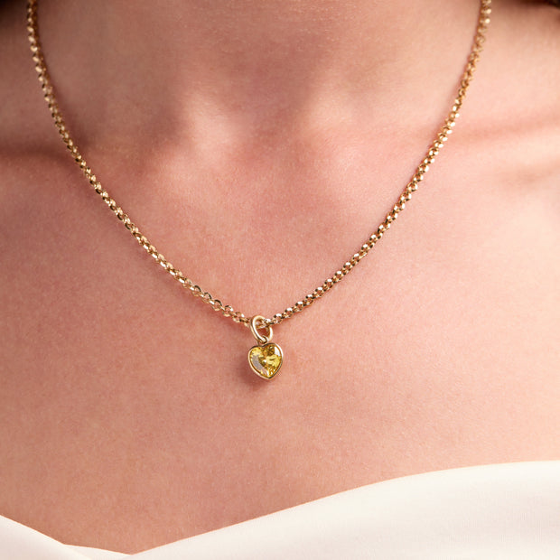 November 'Balance' Heart Birthstone Charm