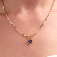 February 'Clarity' Heart Birthstone Charm