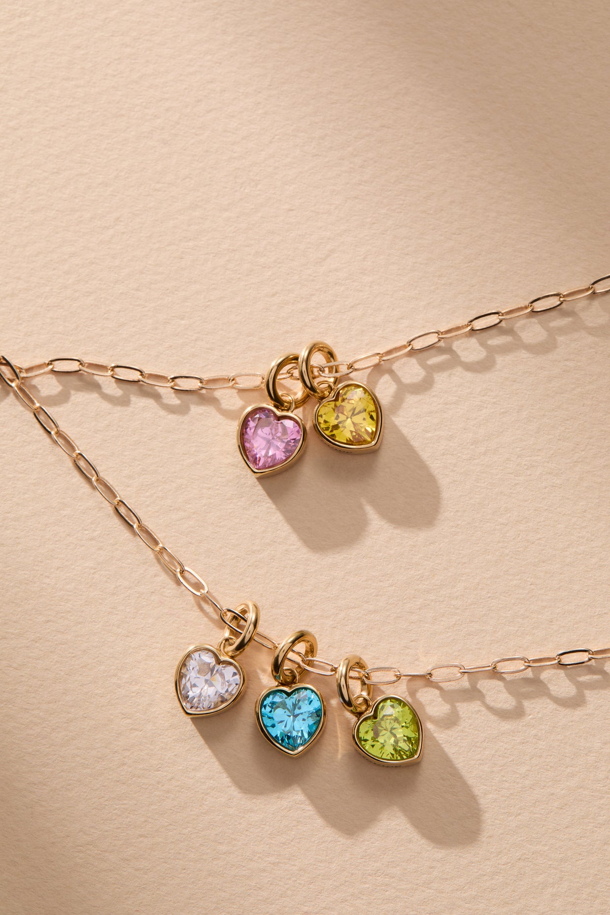October 'Serenity' Heart Birthstone Charm