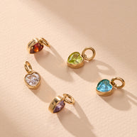 March 'Faith' Heart Birthstone Charm