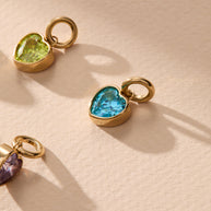 March 'Faith' Heart Birthstone Charm