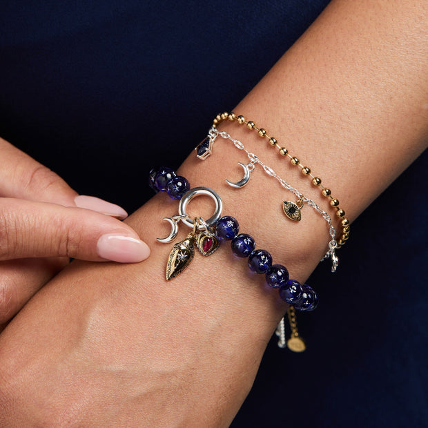 Moon Magic Beaded Charm Bolo Bracelet