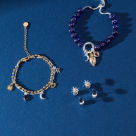 Moon Magic Beaded Charm Bolo Bracelet