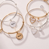 Abuela Mother of Pearl Heart Charm Bangle