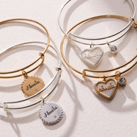 Abuela Mother of Pearl Heart Charm Bangle