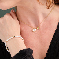 Heart and Pearl Stretch Bracelet