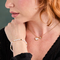 Heart and Pearl Stretch Bracelet