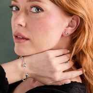 Puffy Butterfly Crystal Stud Earrings